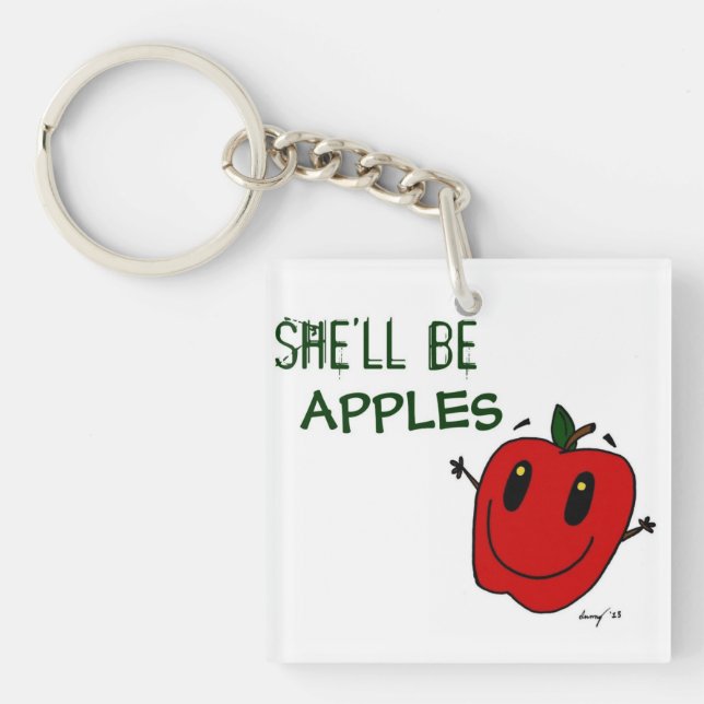 HON KOMMER ATT VARA APPLES Acrylic Keychains (Framsidan)