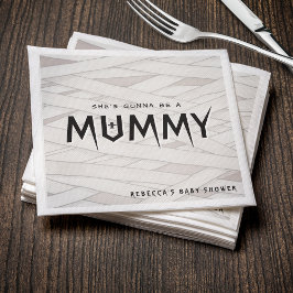 Hon kommer bli en mamma-Halloween-babyskor Pappersservett