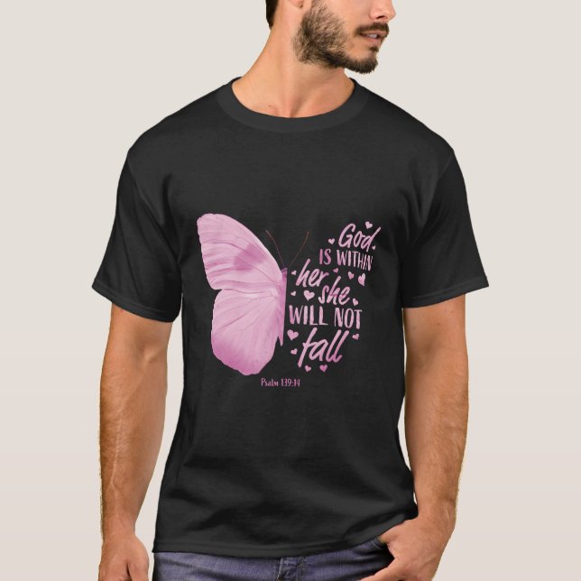Hon kommer inte att falla i den kristna sayi. t shirt (Framsida)