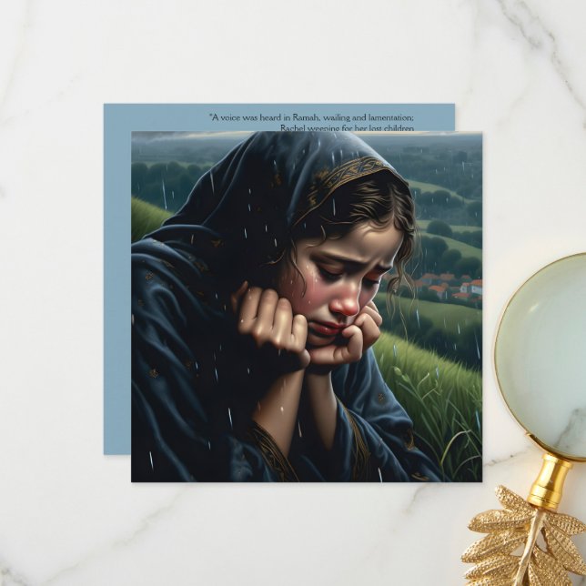 "Hon kommer inte att tröstas" - kort (Fram/Back In Situ)