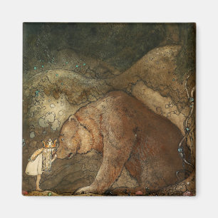 "Hon kysste björnen" av John Bauer Magnet