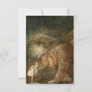 ”Hon kysste björnen” av John Bauer Tack Kort