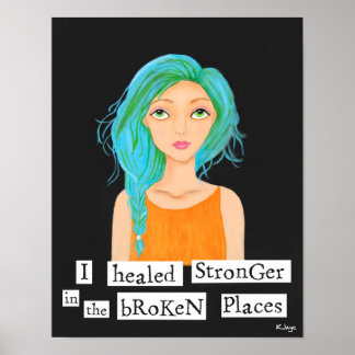 Hon lagade starkare - inspirationsinriktad, fin ko poster