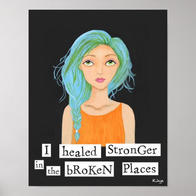 Hon läker starkare - Inspirerande finkonststryck Poster (Framsidan)