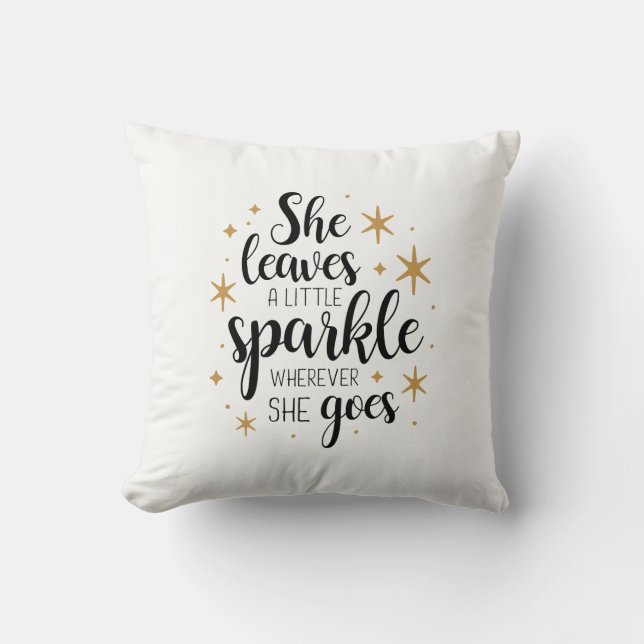 Hon Lämnar en liten Gnistra Red Kärlek Cushion Kudde (Framsida)