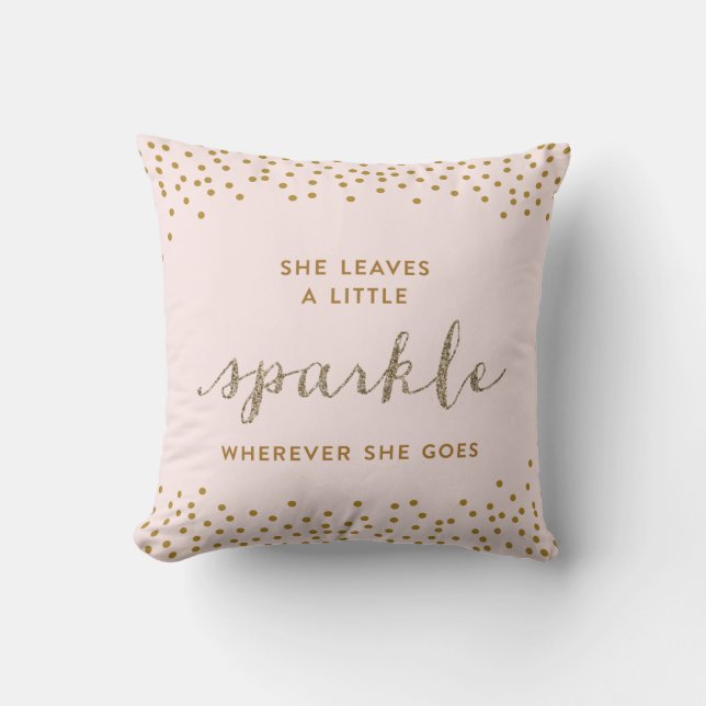 Hon lämnar lite en Sparkle™ dekorativ kudde (Framsida)