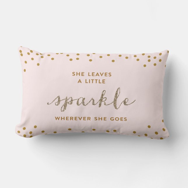 Hon lämnar lite en Sparkle™ dekorativ kudde (Framsida)
