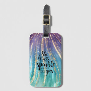 Hon Lämnar lite Gnistra Brushstrokes & Glitter Bagagebricka