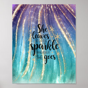 Hon Lämnar lite Gnistra Brushstrokes & Glitter Poster