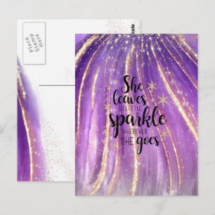 Hon Lämnar lite Gnistra Luxury Glitter Vykort