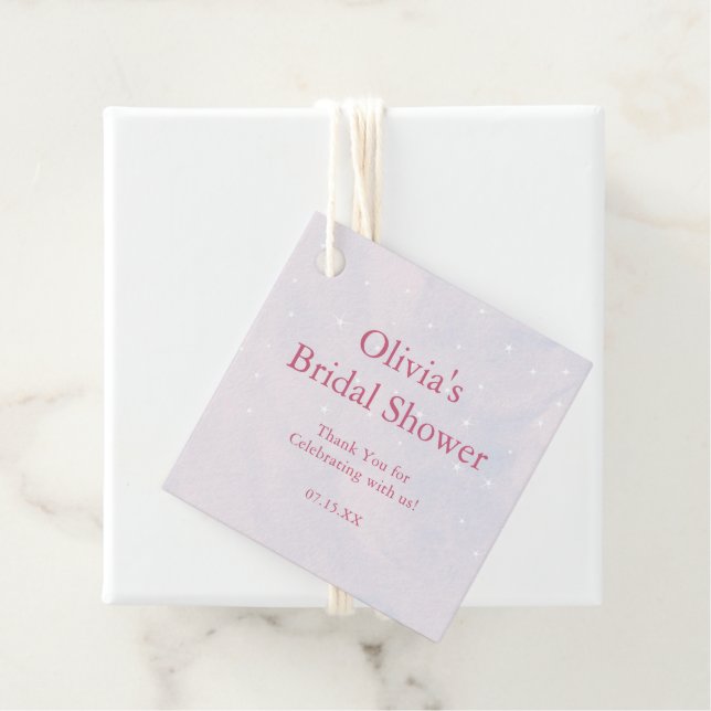 Hon ligger på molnet Pastell Drömmig Bröllopsfest  Gåvor Etiketter (På plats)