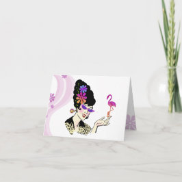 Hon noterar kortet kort