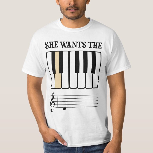 Hon önskar D-pianomusiken Tee Shirt (Framsida)