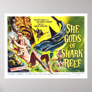 Hon poster vintagen Shark Reef.