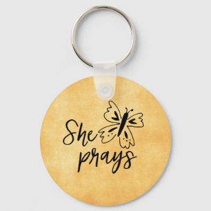 Hon Prays Quote Prayer Warriors Nyckelring