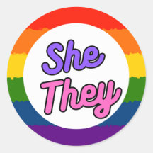 Hon pronounars Rainbow Queer Stickers
