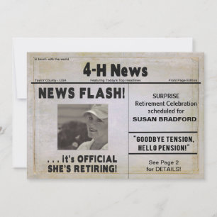 HON RETIRING INBJUDAN (NEWSPAPER) 4 TIMMAR NYHETER