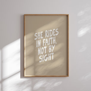 Hon rides i Faith Inte vid Sight Western Poster