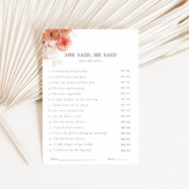 Hon sa att han sa "Fall Blommigt Möhippa Game" Inbjudningar