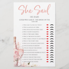 Hon sa att han sa Möhippa Party Game