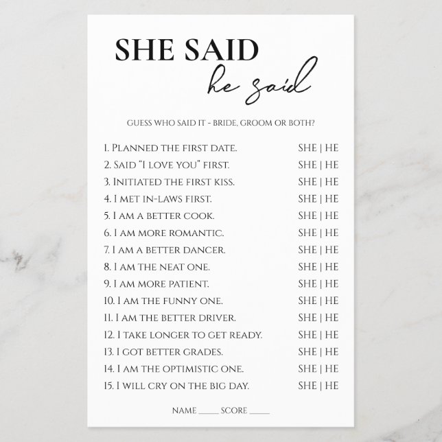 Hon sa att Möhippa Game Flygblad (Framsidan)