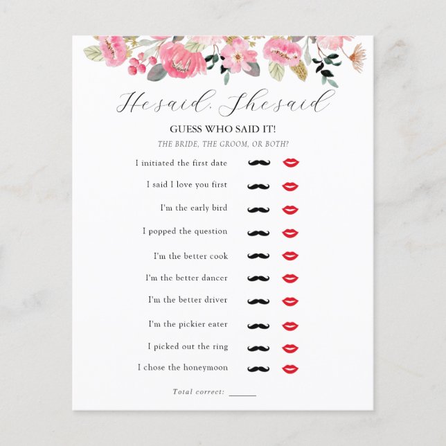 Hon sa att Möhippa Tea Shower Game (Framsida)