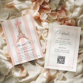 Hon sa att Oui Paris Bow Eiffel Torn QRCODE DETAIL Inbjudningar