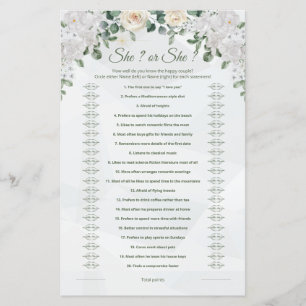 Hon sa: "Cute Bröllop Game Printable"