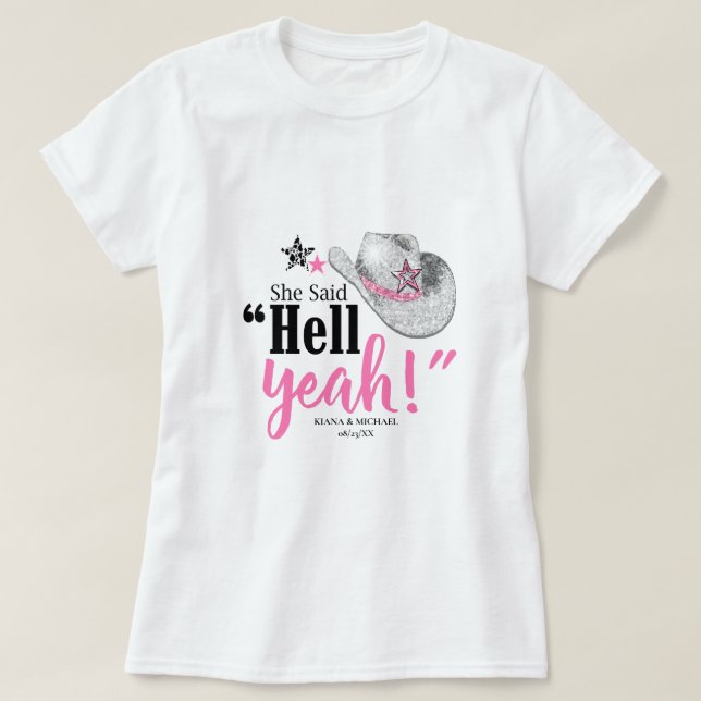 Hon Sa 'Hell Yeah' Cowgirlhatt ID927  T Shirt (Design framsida)