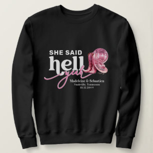 Hon sa helvetet ja Rosa Western Booth Hat Bröllop T Shirt
