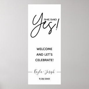 Hon sa ja-bannervit Välkomsttagning Poster