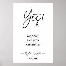 Hon sa ja-bannervit Välkomsttagning Poster