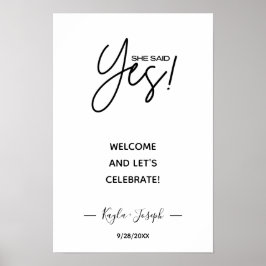 Hon sa ja-bannervit Välkomsttagning Poster