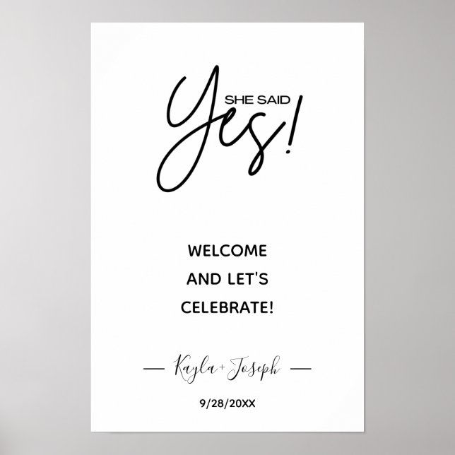 Hon sa ja-bannervit Välkomsttagning Poster (Framsidan)