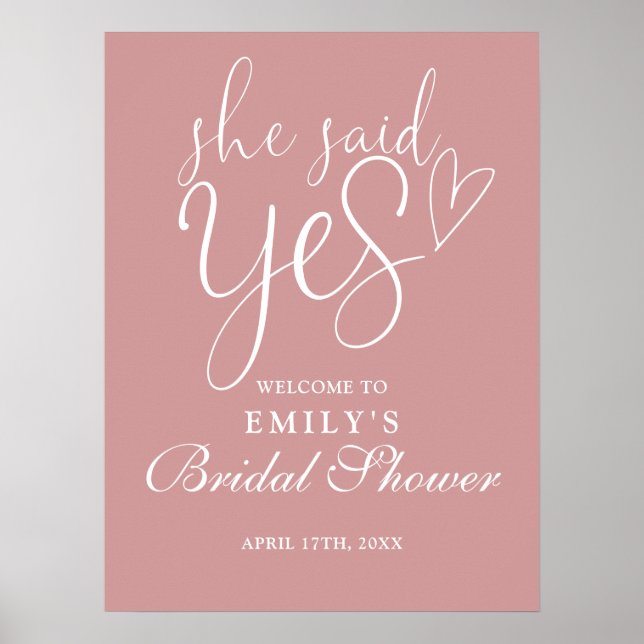 Hon Sa Ja Bröllopsfest för damer välkomstskylt i d Poster (Framsidan)