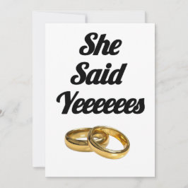 Hon sa ja - Bröllopsinbjudan - Hjärtat tema Inbjudningar