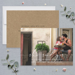 Hon sa ja Calligraphy Förlovningsfest Inbjudan