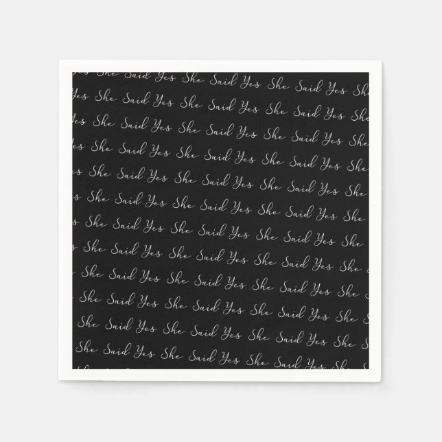 Hon sa ja, Elegant Typografi Pappersservett (Framsidan)