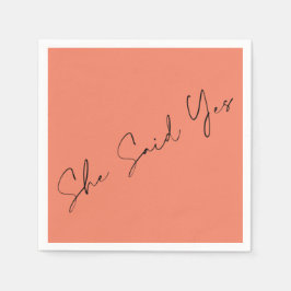 Hon sa Ja, Elegant Typography Färgad Backgroun Pappersservett