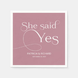 Hon sa ja Förlovningsfest Dusty Rosa Pappersservett