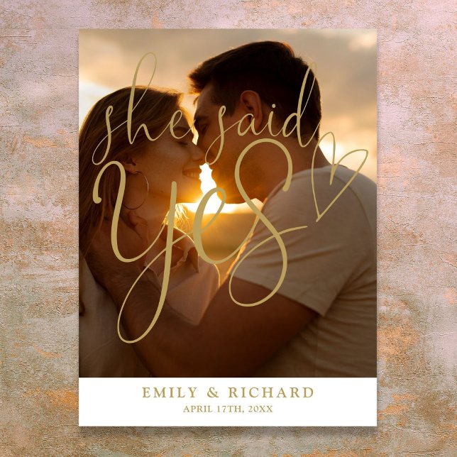 Hon sa ja Förlovningsfest Photo Welcome-tecken Poster (She Said Yes Engagement Party Photo Welcome Sign)