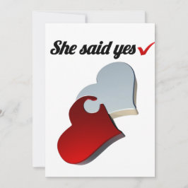 Hon sa ja Förlovningsinbjudan – Hjärtformad design Inbjudningar