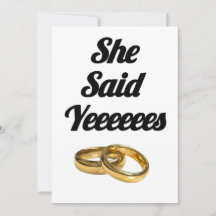 Hon sa ja Förlovningsinbjudan – Hjärttema