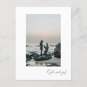 Hon sa ja foto förlovningsfest vykort