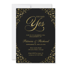 Hon sa ja-inbjudan till Förlovningsfest