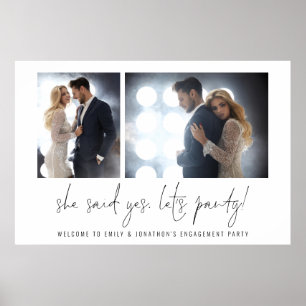 Hon sa Ja, Låt oss Party Photos Välkommen Förlovni Poster