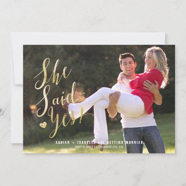 Hon sa ja! Meddelande om förlovning (Framsida)