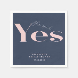 Hon sa ja modern typsättning bröllopsfest pappersservett