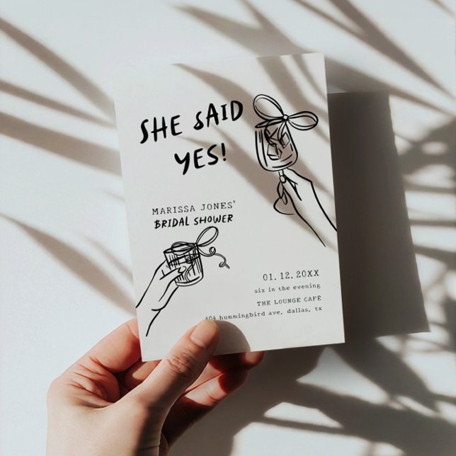 Hon sa ja! Möhippa Illustrerad Inbjudningar (Skapare uppladdad)