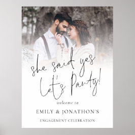Hon sa ja Photo Welcome Förlovningsfest Poster